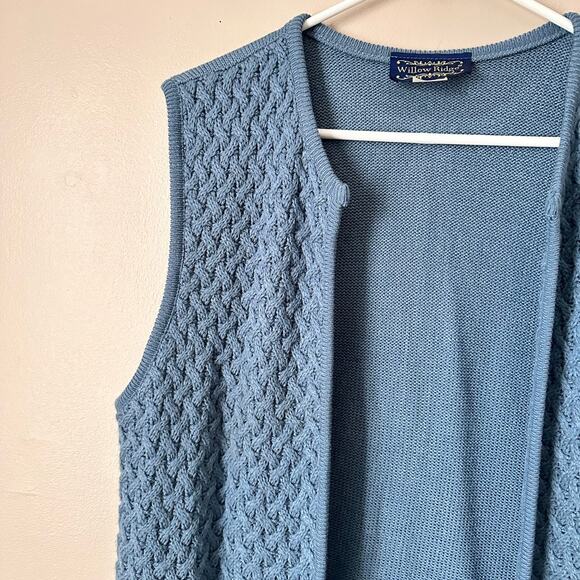 Willow Ridge Knit Sweater Vest Womens LARGE Vintage Blue Preppy 90s Twee Classic - Picture 5 of 8